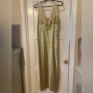 Wild Fable Floral Lace-Trimmed Maxi Dress in size Large NWT